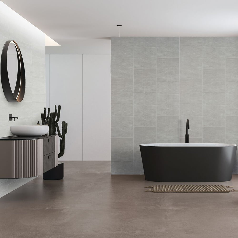 Moonstone Large Tile 8mm Bathroom Panels (375mm x 2.6m | Zest Wall Panels)