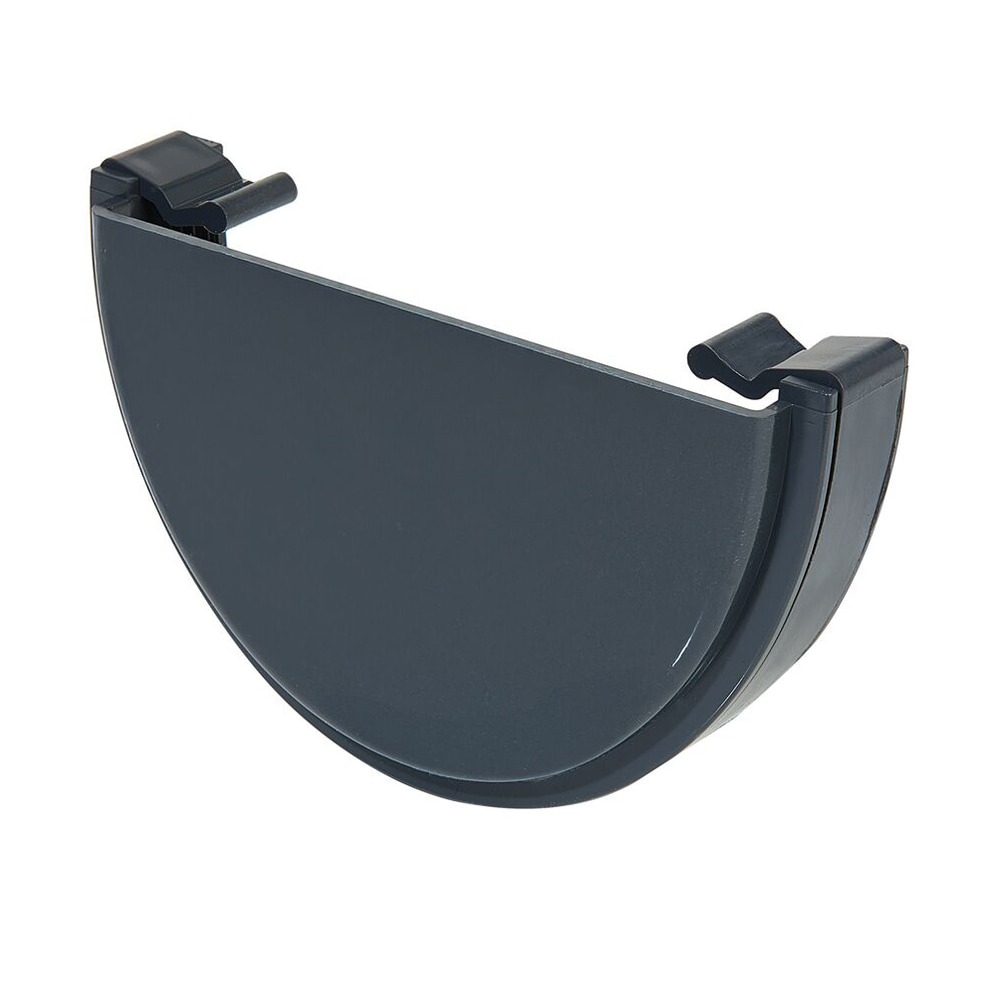 Anthracite Grey 114mm Deep External Gutter Stop End (Kayflow)
