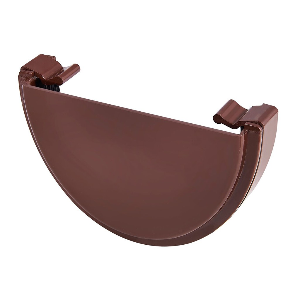 Brown 114mm Deep External Gutter Stop End (Kayflow)