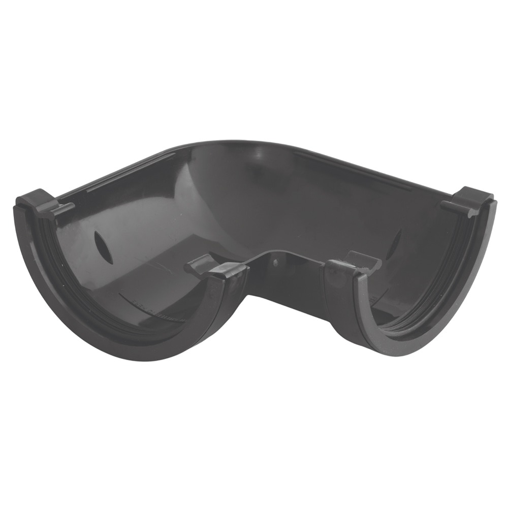Black 112mm Half Round 90 Degree Angle