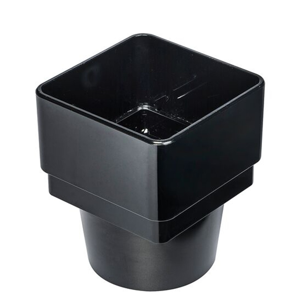 Black 65mm Square to 68mm Round Downpipe Adaptor (Kayflow)