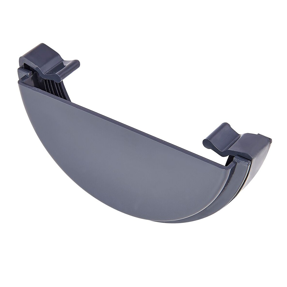 Anthracite Grey 112mm Half Round External Gutter Stop End (Kayflow)