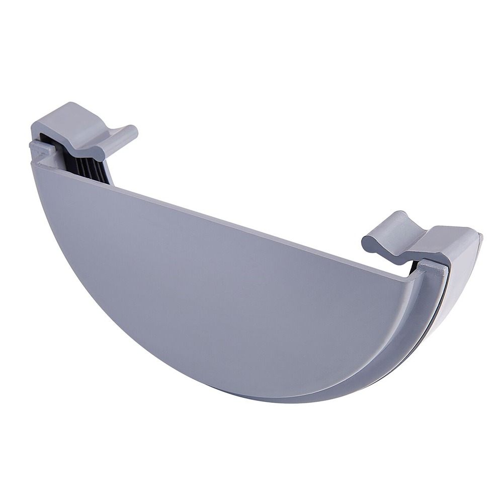 Grey 112mm Half Round External Gutter Stop End (Kayflow)