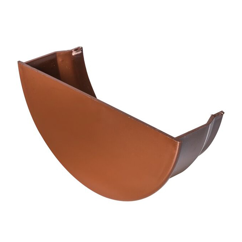 Brown 112mm Half Round Internal Gutter Stop End (Kayflow)