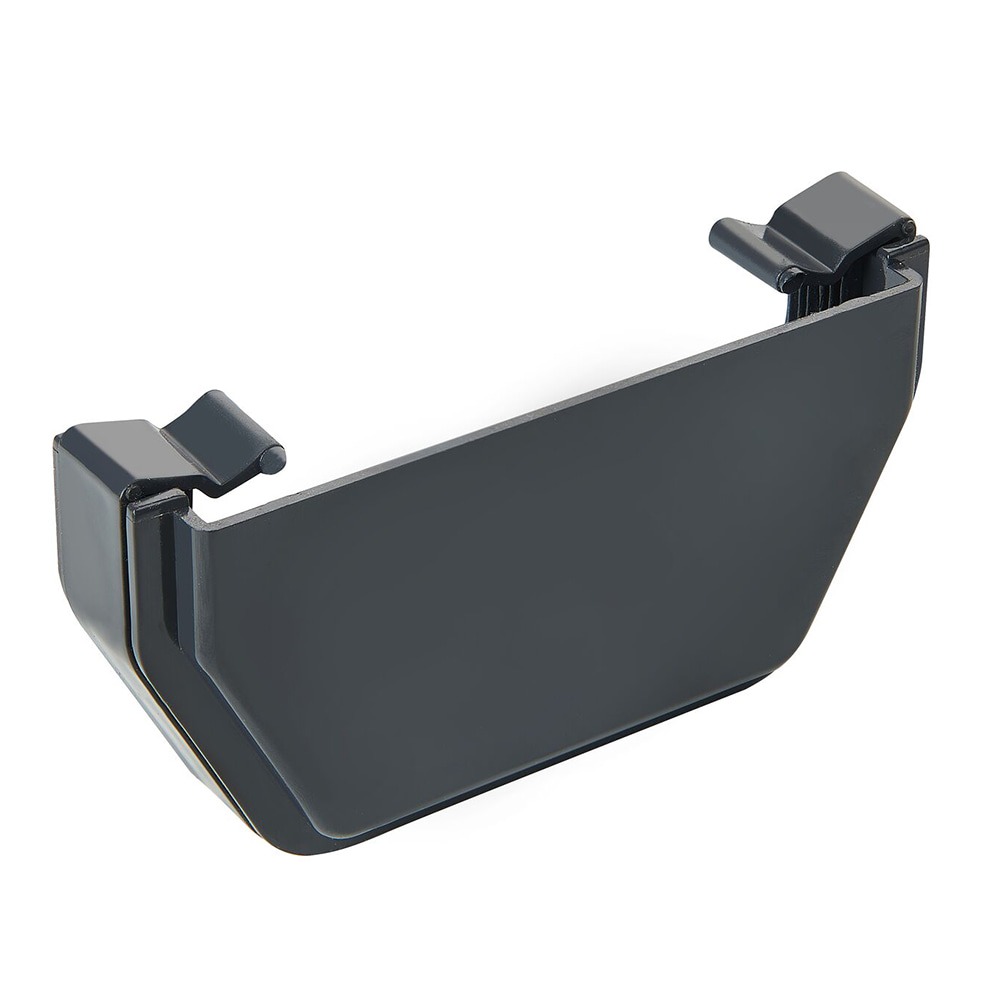 Anthracite Grey 117mm Square External Gutter Stop End (Kayflow)