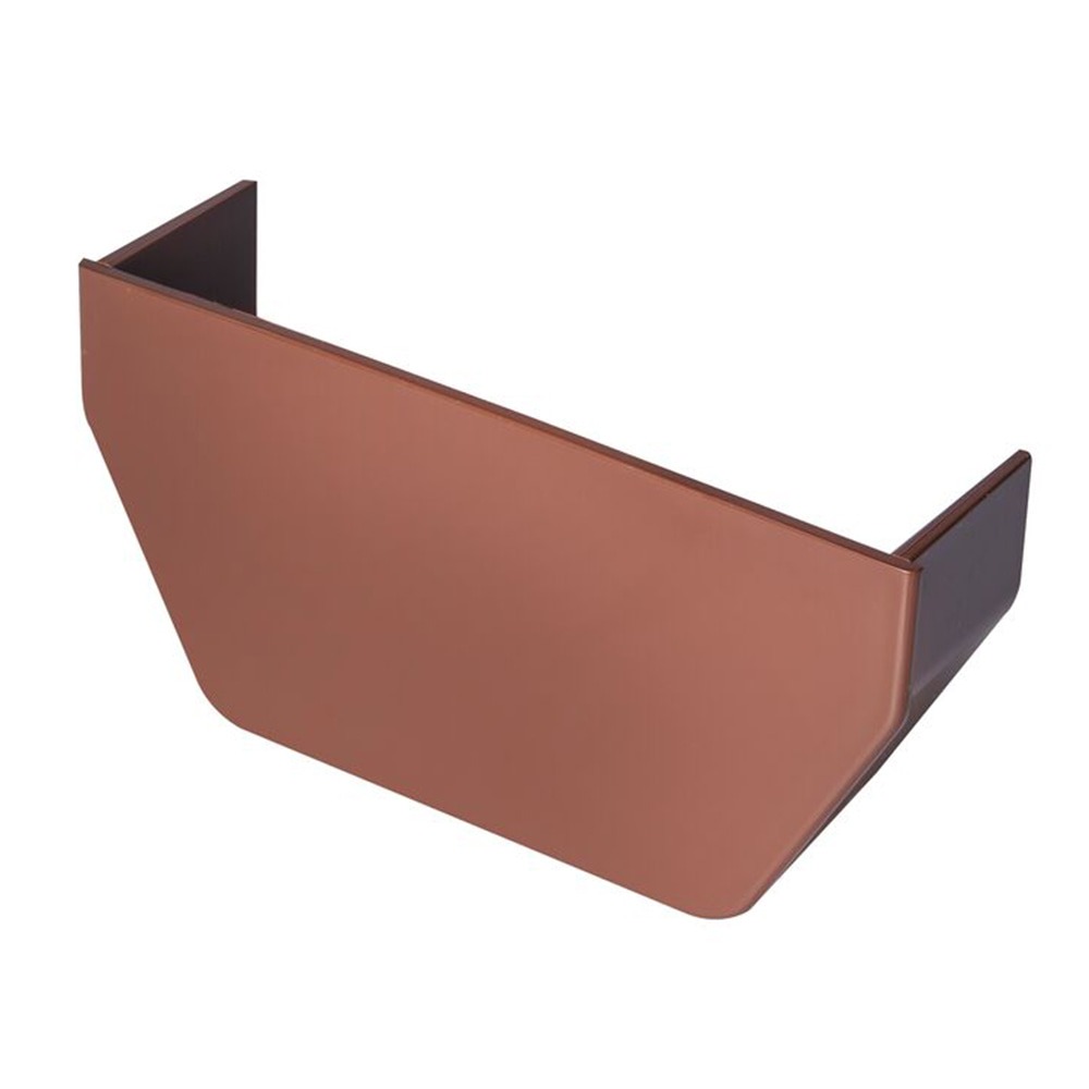 Brown 117mm Square Internal Gutter Stop End (Kayflow)