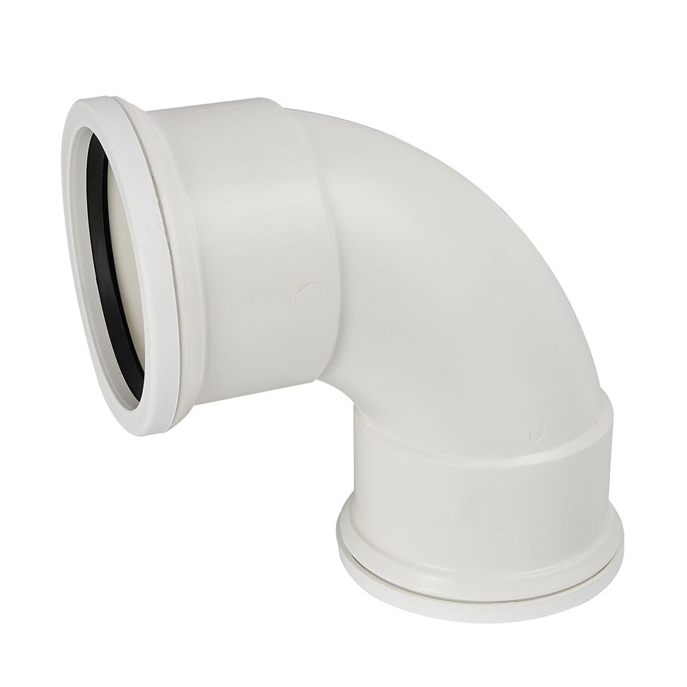 White 90 degree Double Socket Bend (Kayflow) | Plastic Building Supplies