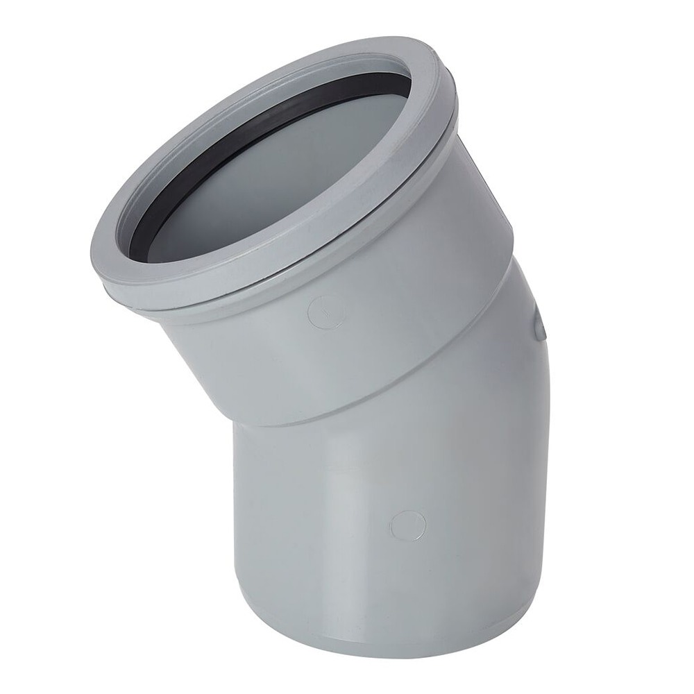 30 Degree Single Socket Soil Bend (Grey)