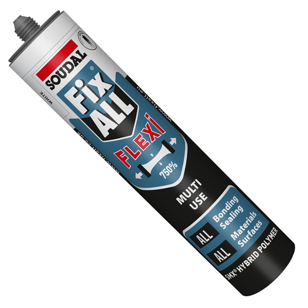 White Fix All Flexi Multi Purpose Adhesive (290ml | Soudal Fix All)