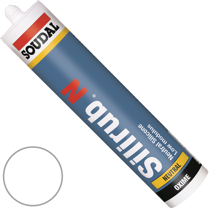 Brilliant White Silirub N Low Modulus Neutral Cure Silicone Sealant (300ml | Soudal Silirub)