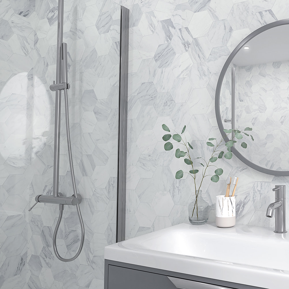 Oslo 8mm Bathroom Panels (375mm x 2.6m | Zest Wall Panels)