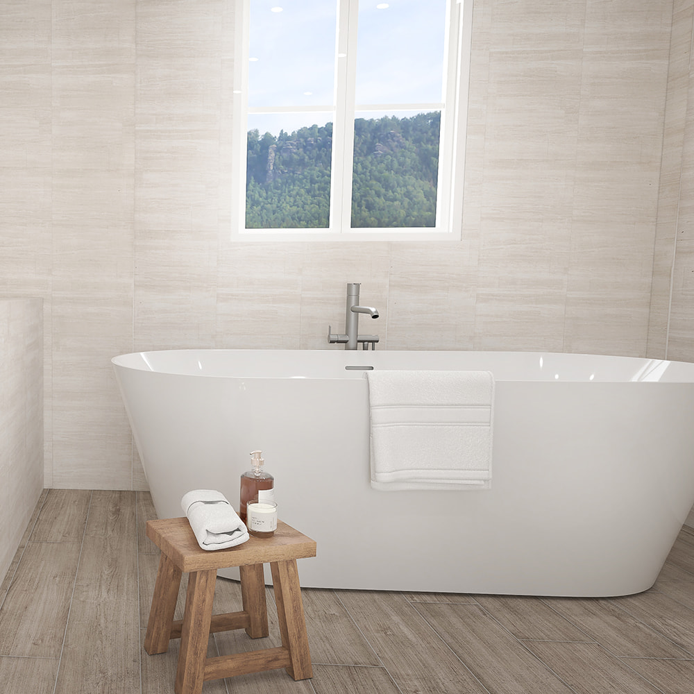 White Dune 8mm Bathroom Panels (375mm x 2.6m | Pack of: 3 | Zest Wall Panels)